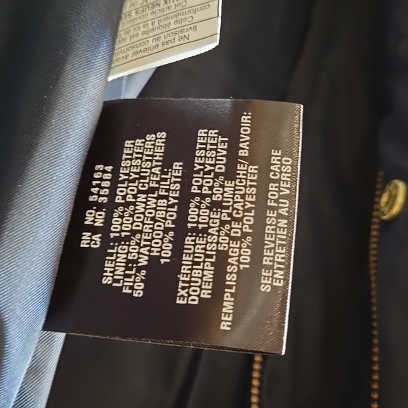 COLE HAAN Puffer Coat navy Gold S Long Length Winter Warm Apres Ski Down Fill - Picture 8 of 12